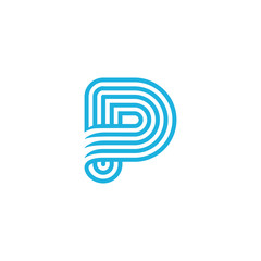 Creative Letter P Logo design vector template Linear