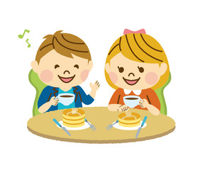 カフェで会話する男女　その2