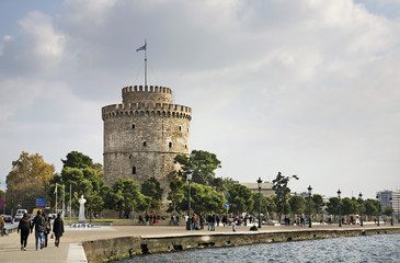 Nikis avenue - Victory avenue in Thessaloniki. Greece - obrazy, fototapety, plakaty