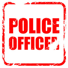 police officer, red rubber stamp with grunge edges