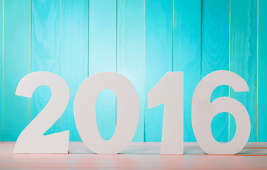 2016 white wooden block numbers