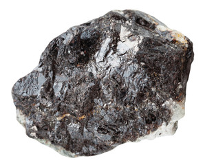 rock of sphalerite (zinc blende) isolated on white