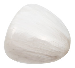 tumbled scolecite gemstone of isolated on white