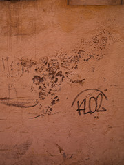 dirty ochre wall