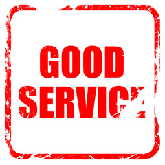 good service, red rubber stamp with grunge edges