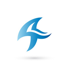 Abstract Shape Number Four Vector Logo