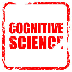 cognitive science, red rubber stamp with grunge edges