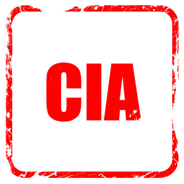 cia, red rubber stamp with grunge edges