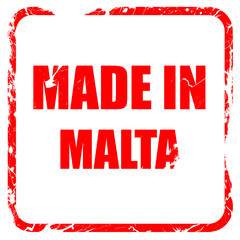Made in malta, red rubber stamp with grunge edges