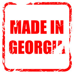 Made in georgia, red rubber stamp with grunge edges