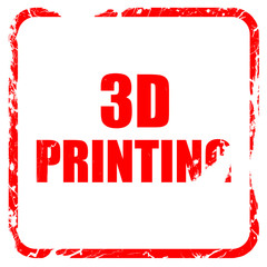 3d printing, red rubber stamp with grunge edges