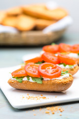 Bruschetta with cottage cheese