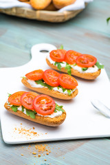 Bruschetta with cottage cheese