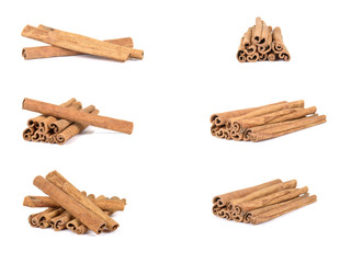Cinnamon images on white background.
