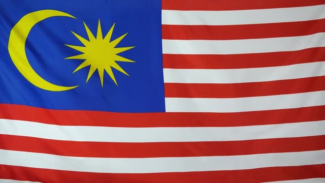 Malaysia Flag real fabric Close up 4K
