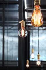 decorative antique edison style light bulbs with factory materia