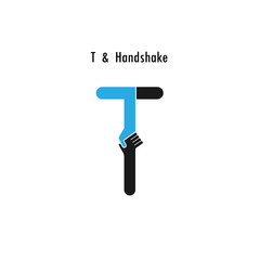 Creative T- letter icon abstract logo design vector template.