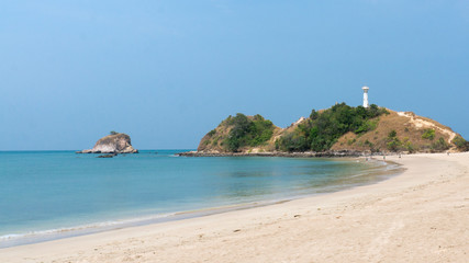 Lighthouse on a hill at the beach in Thailand