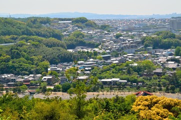 Fototapeta na wymiar 大吉山展望台から眺める宇治市の町並み