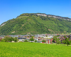 Fototapeta na wymiar View on the town of Stans in Switzerland