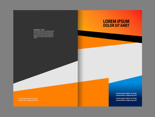 Black and orange template for advertising brochure
