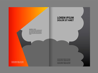 Bi-fold brochure template design, business leaflet, booklet
