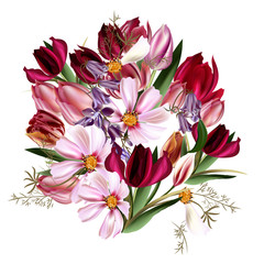 Obraz na płótnie Canvas Beautiful background or illustration with tulip flowers