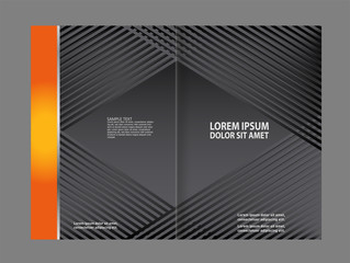 Black and orange template for advertising brochure
