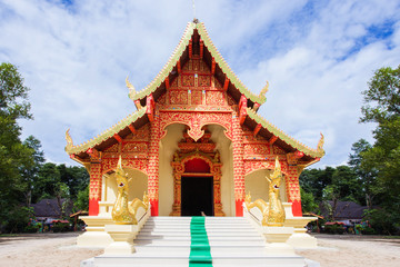 Naklejka premium Buddhist temple, Wat Phra That Doi Chom Thong in Chiang Rai Prov