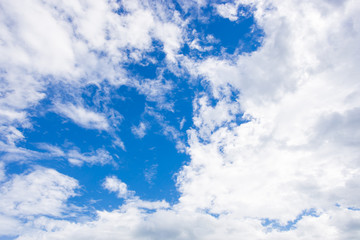 white fluffy clouds in the blue sky