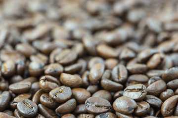 Roasted coffee seed for fresh coffee background