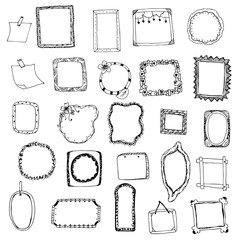 picture frame drawing designs vector set on white isolated