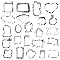 picture frame drawing designs vector set on white isolated