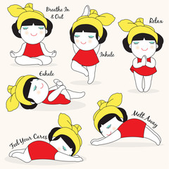 Yoga Postures Character illustration