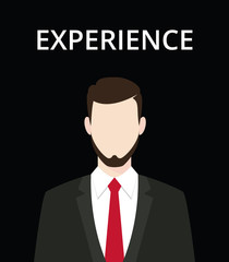 businessman standing representing an experience and professionalism in work vector graphic illustration