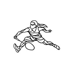 Obraz premium Creative silhouette of abstract female badminton player
