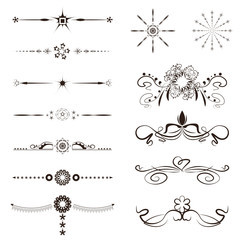 calligraphy swirl  line graphic designs vector set,swirl border