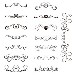 calligraphy swirl  line graphic designs vector set,swirl border
