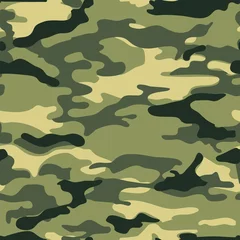 Fotobehang Camouflage Militaire achtergrond. Naadloos vectorpatroon