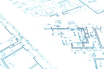 construction plan blueprints, part of architectural project, arc