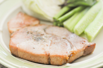 pork steak with vegetable