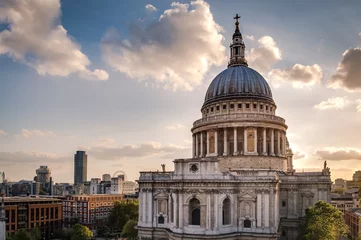 Fotobehang St Paul’s cathedral at sunset in London, England © Victor Moussa
