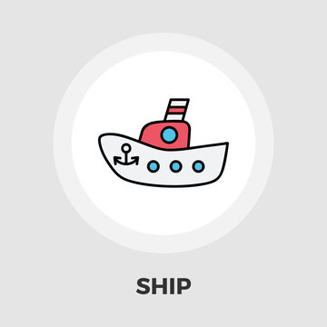 Ship toy vector flat icon
