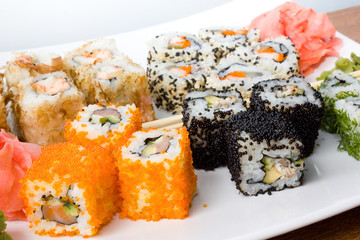 Traditional Japanese food sushi