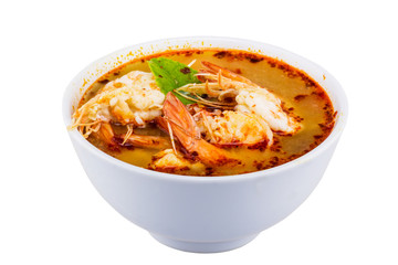 Tom yam kung cup isolated