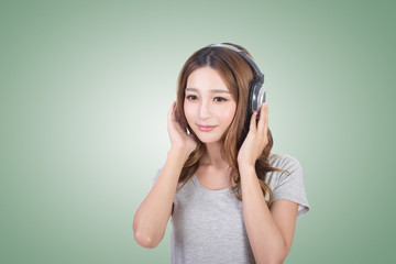 Woman enjoy the music