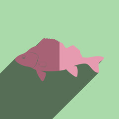 Flat icons with shadow of perch