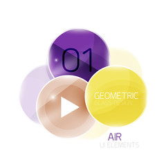 Abstract glass circles with sample text. Option info banner