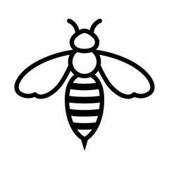 Honey bee or wasp line art icon for apps and websites 