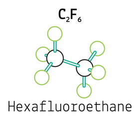 C2F6 hexafluoroethane molecule